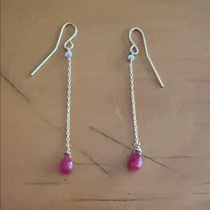 Chic Gold and Pink Gemstone Earrings